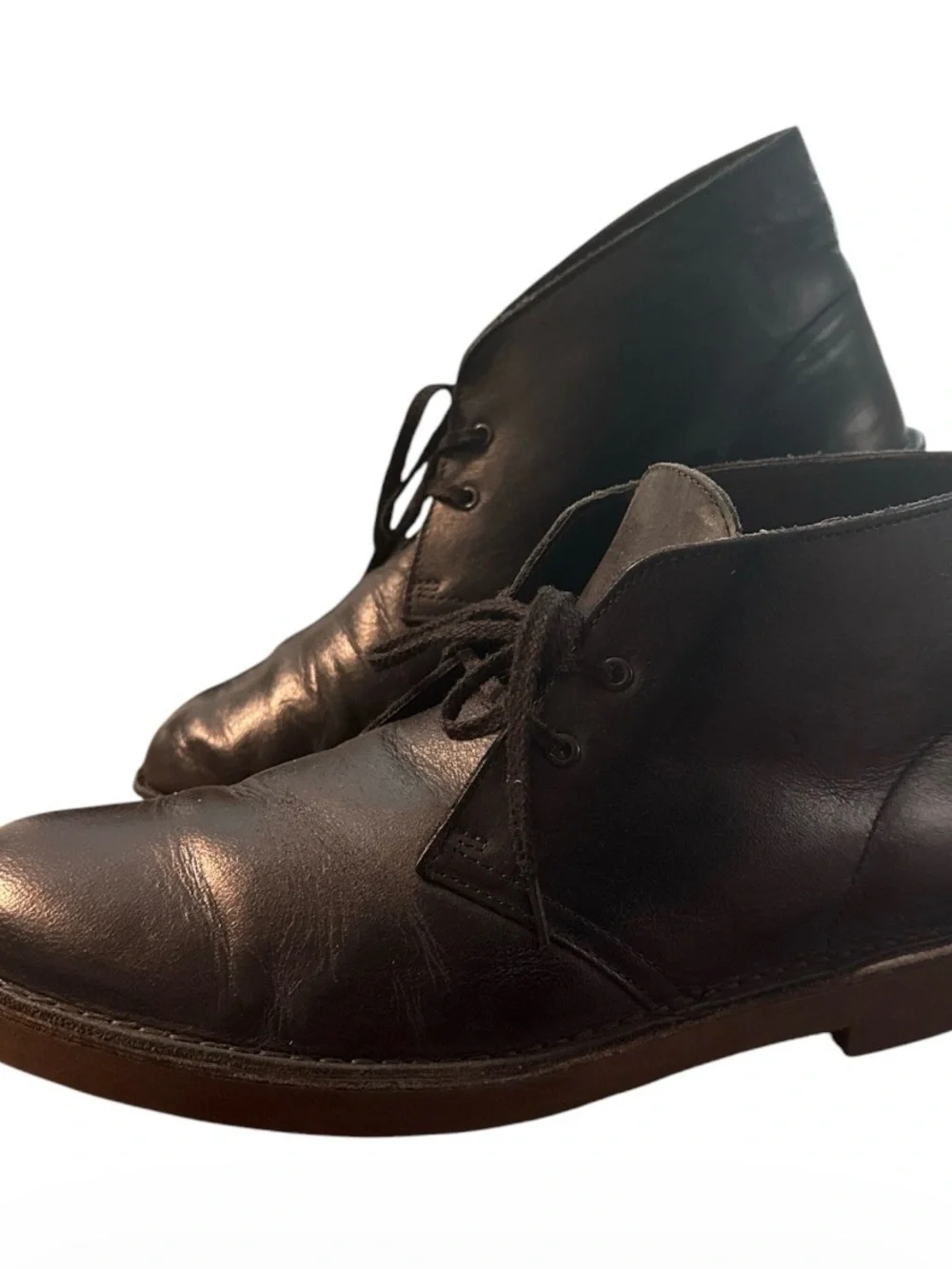 Clarks Bushacre Men's Black Leather Chukka Boots - size 10 Fall Preppy